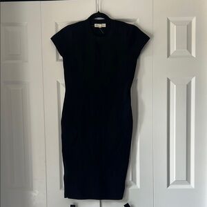 Lovestitch Black Midi Sheath Dress Crew Neck